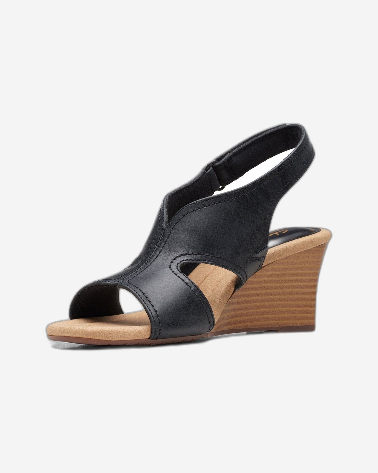 Clarks Kyarra Aster - Sandals - Black Leather - 261712344 - D Width (Standard Fit)