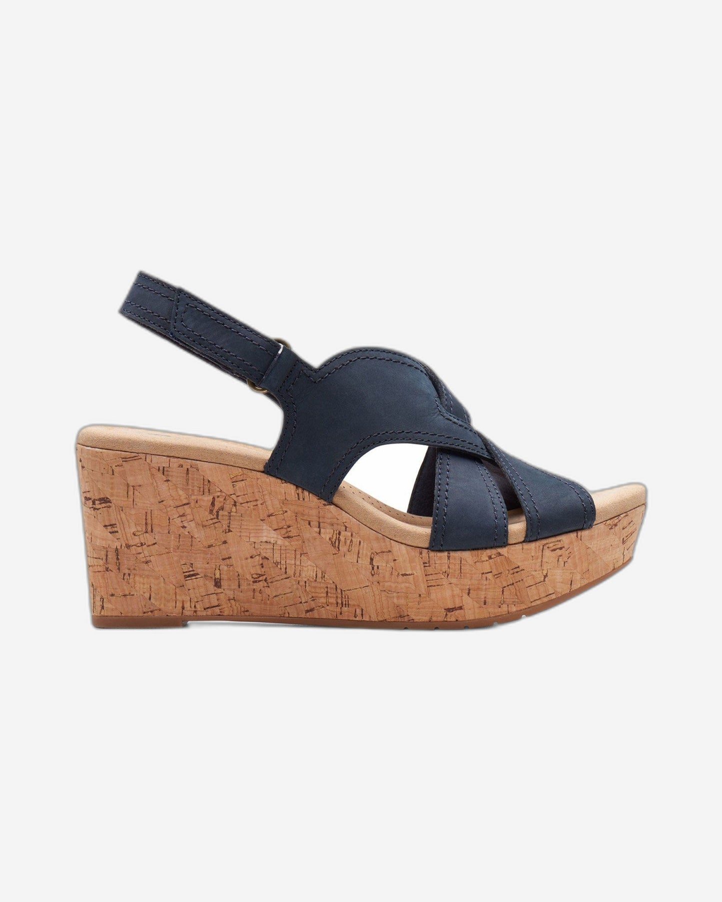 Clarks Rose Erin - Sandals - Navy Nubuck - 261713094 - D Width (Standard Fit)