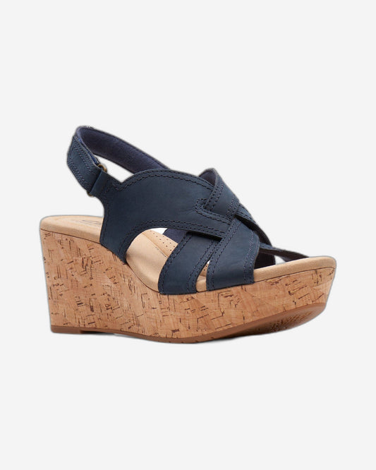 Clarks Rose Erin - Sandals - Navy Nubuck - 261713094 - D Width (Standard Fit)