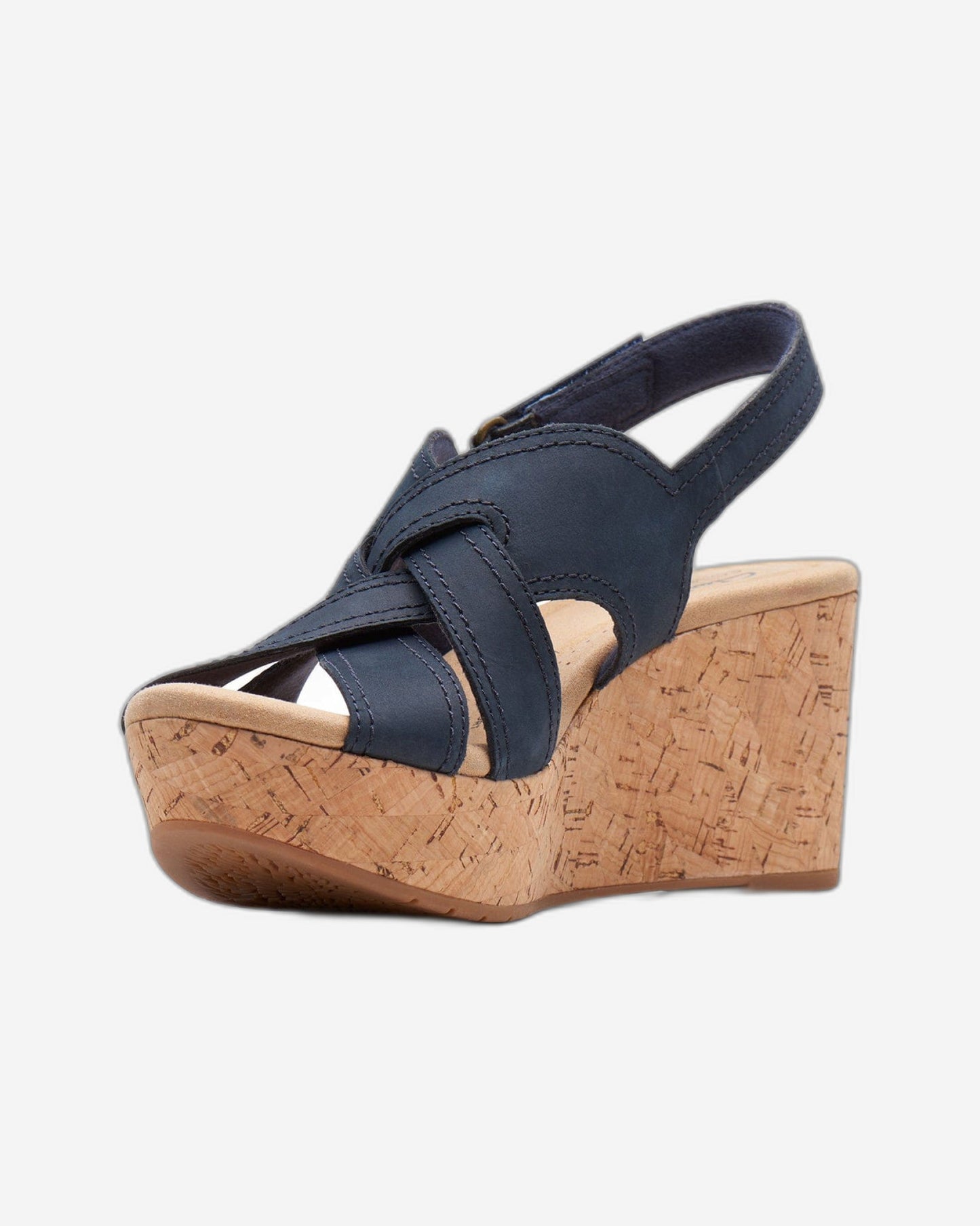 Clarks Rose Erin - Sandals - Navy Nubuck - 261713094 - D Width (Standard Fit)