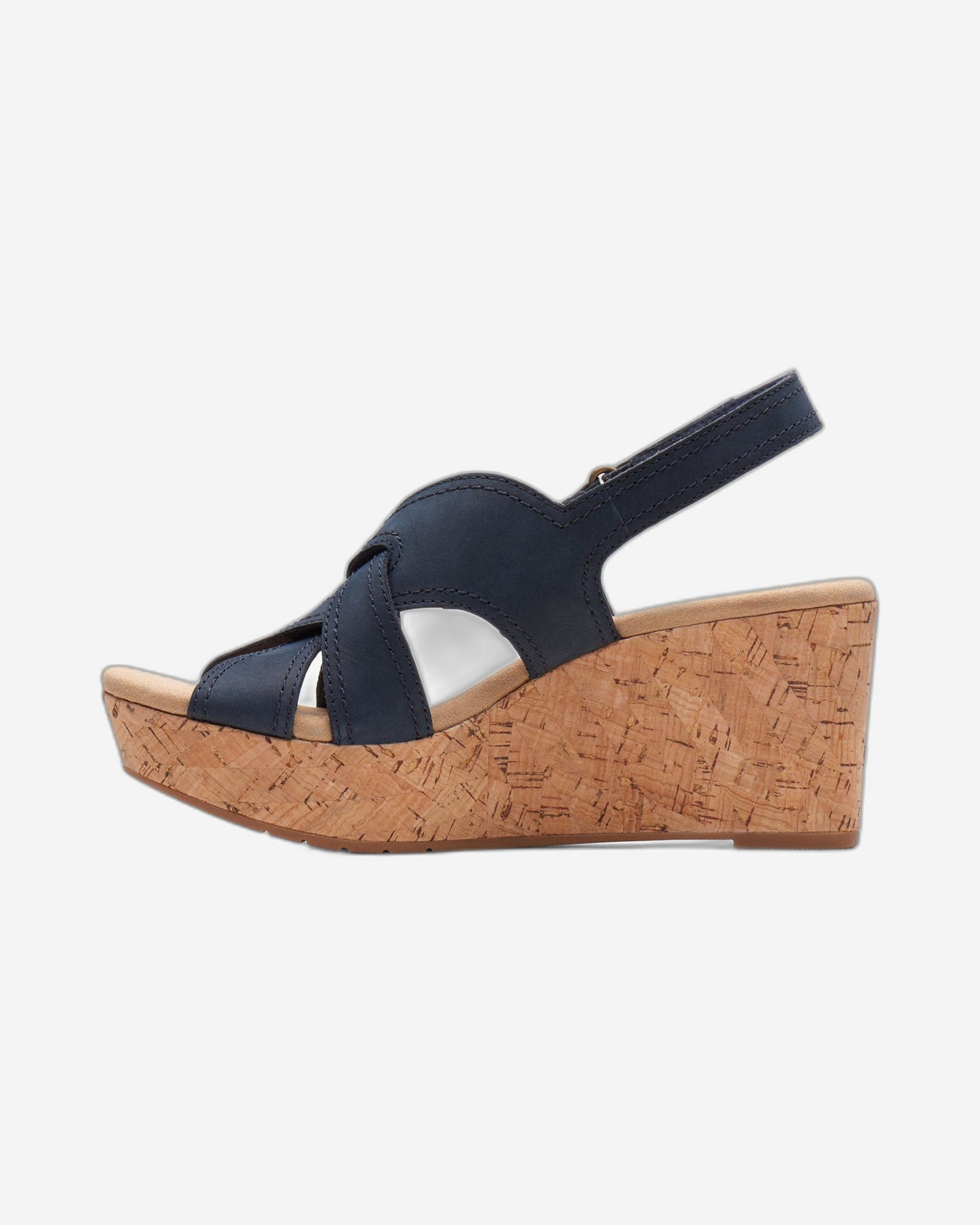 Clarks Rose Erin - Sandals - Navy Nubuck - 261713094 - D Width (Standard Fit)