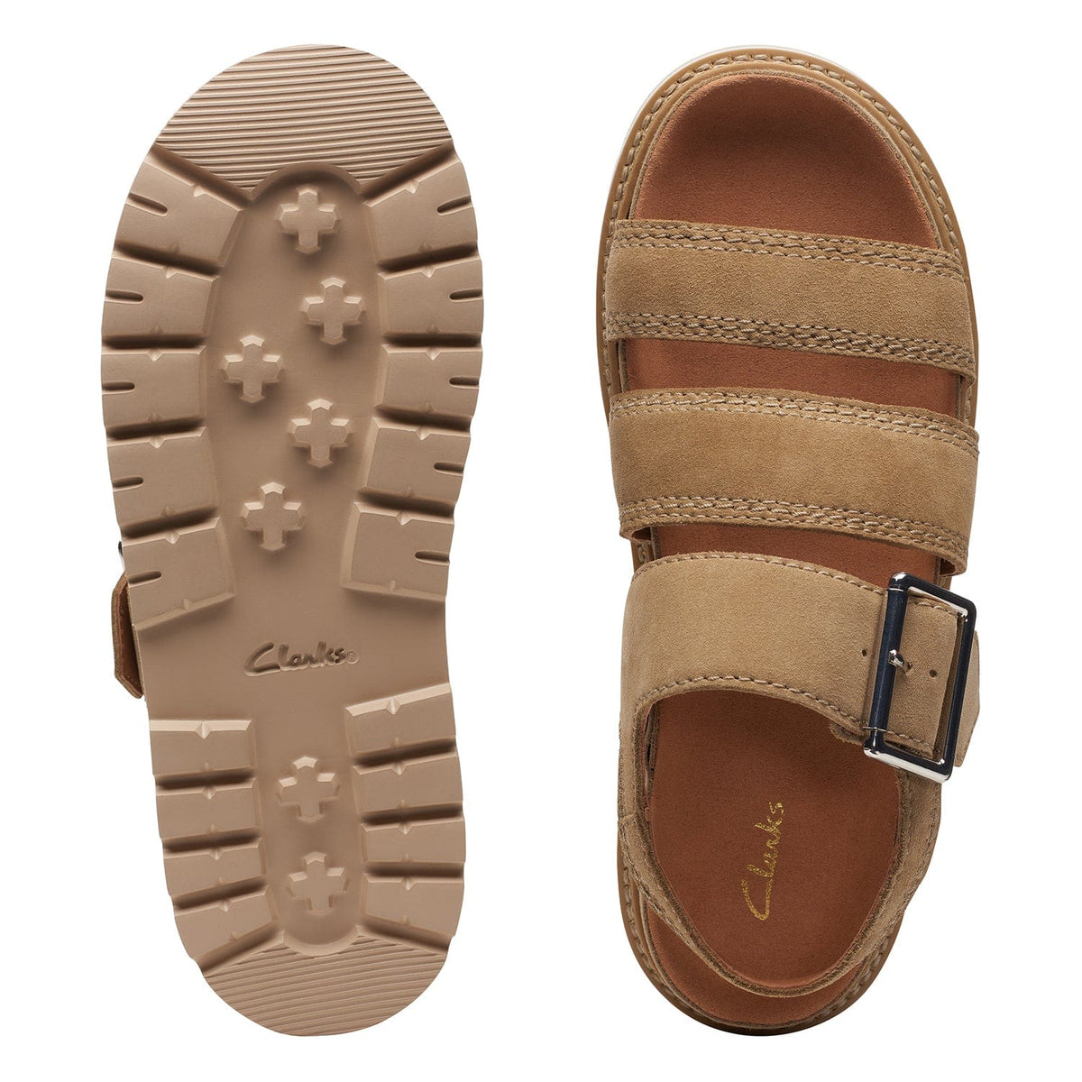 Clarks Orianna Over - Sandals - Dark Sand - 261715074 - D Width (Standard Fit)