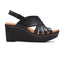 Clarks Elleri Grace - Sandals - Black Leather - 261715315 - E Width (Wide Fit)