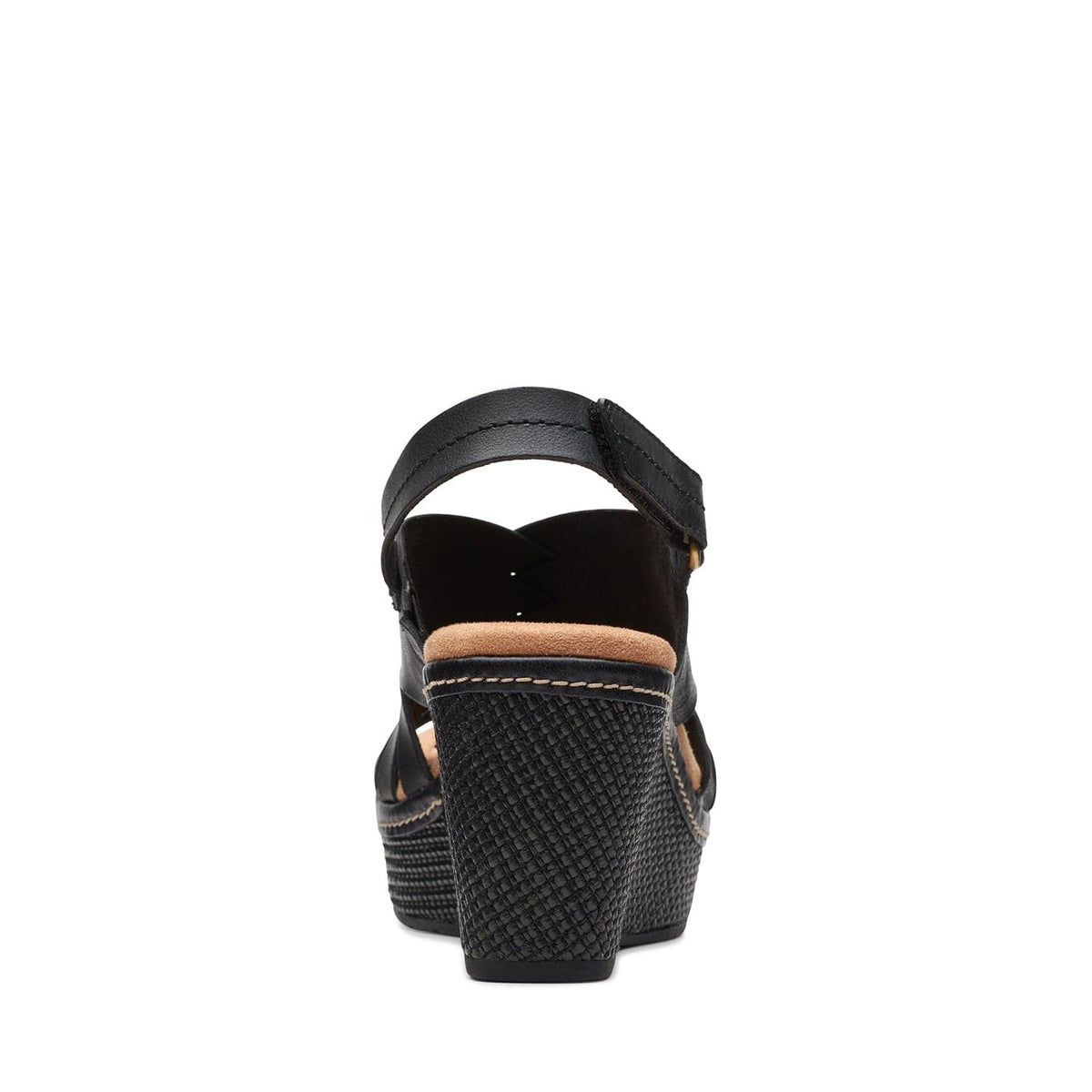 Clarks Elleri Grace - Sandals - Black Leather - 261715315 - E Width (Wide Fit)