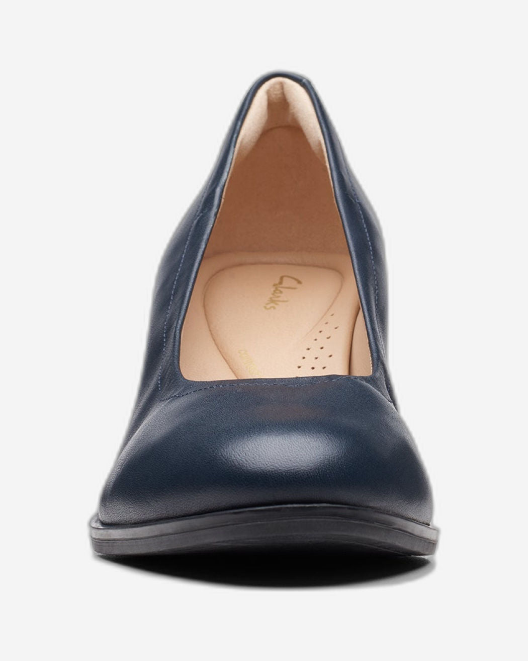 Clarks Freva55 Court Shoes - Navy Leather - 261718774 - D Width (Standard Fit)