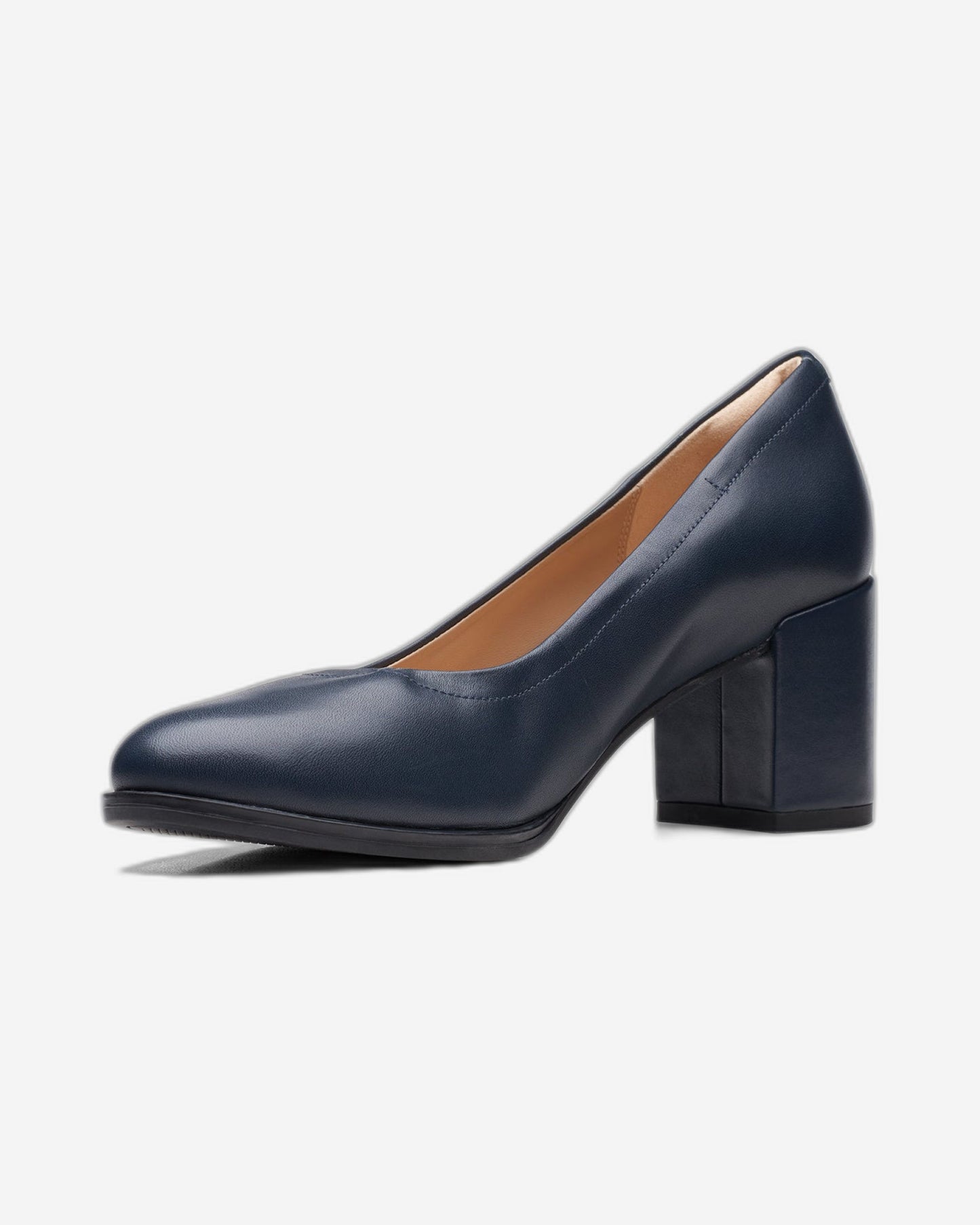 Clarks Freva55 Court Shoes - Navy Leather - 261718774 - D Width (Standard Fit)