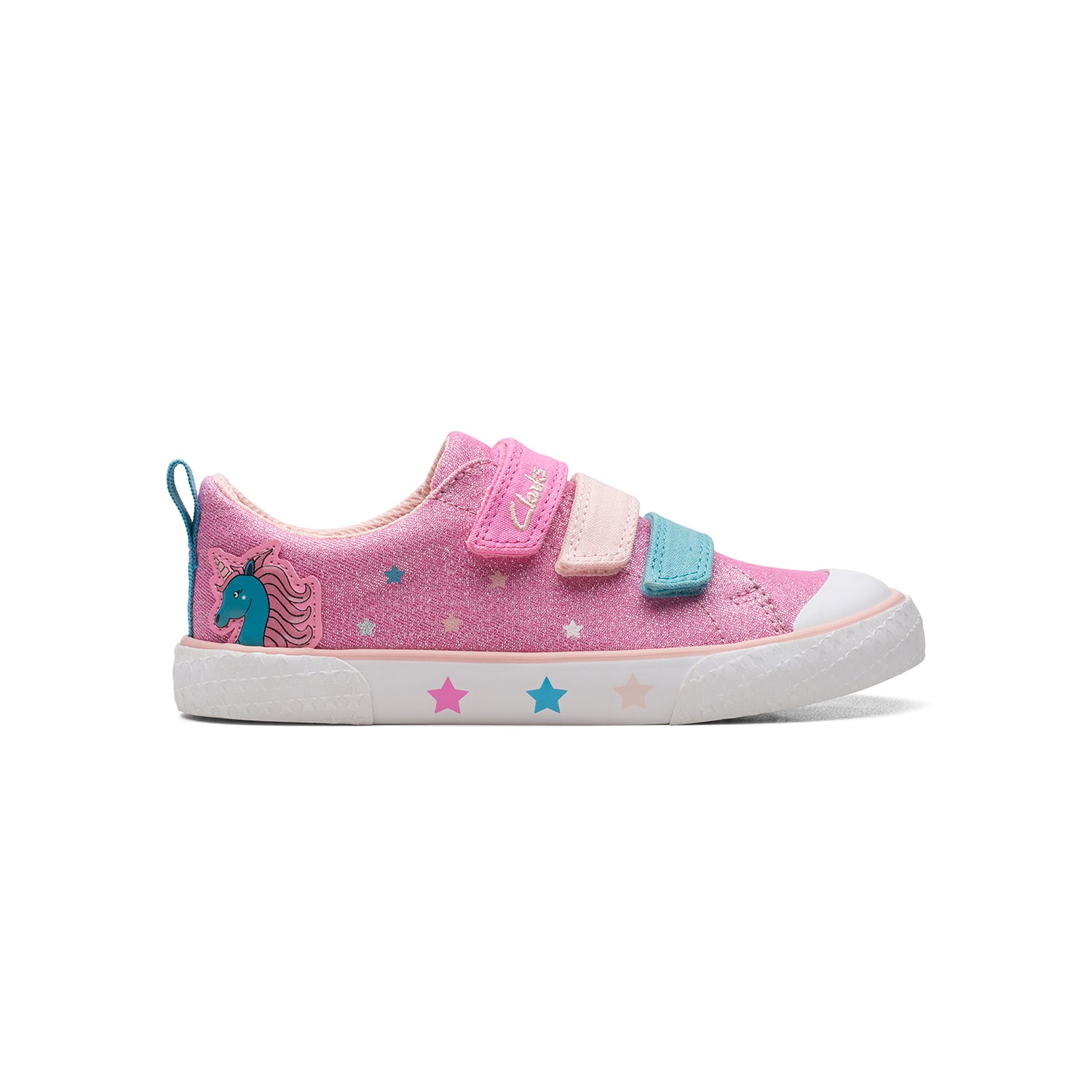CLARKS GIRLS FOXING PLAY KID. (WIDE FIT)