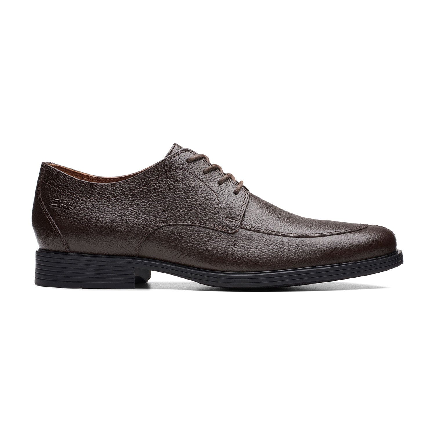 Clarks Whiddon Apron Shoes - Dark Brown Tumbled - 261746347 - G Width (Standard Fit)