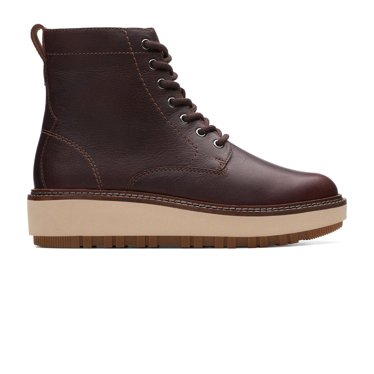 Clarks Oriannaw Lace Boots - Dark Brown Leather - 261747994 - D Width (Standard Fit)