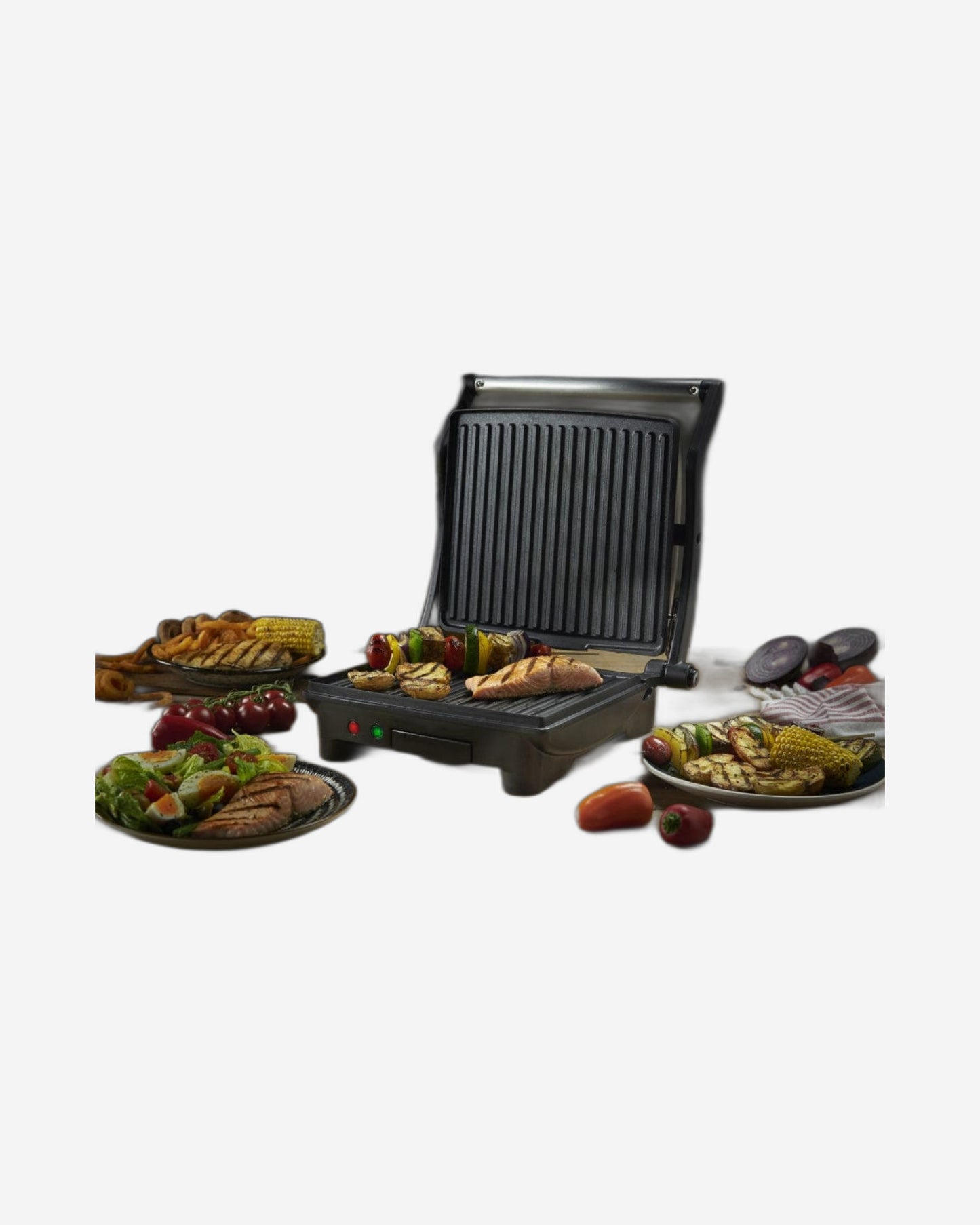 George Foreman Flexe Electric Grill-Flat, Open Griddle, Panini Press And Sandwich Maker, White Gold- 26250