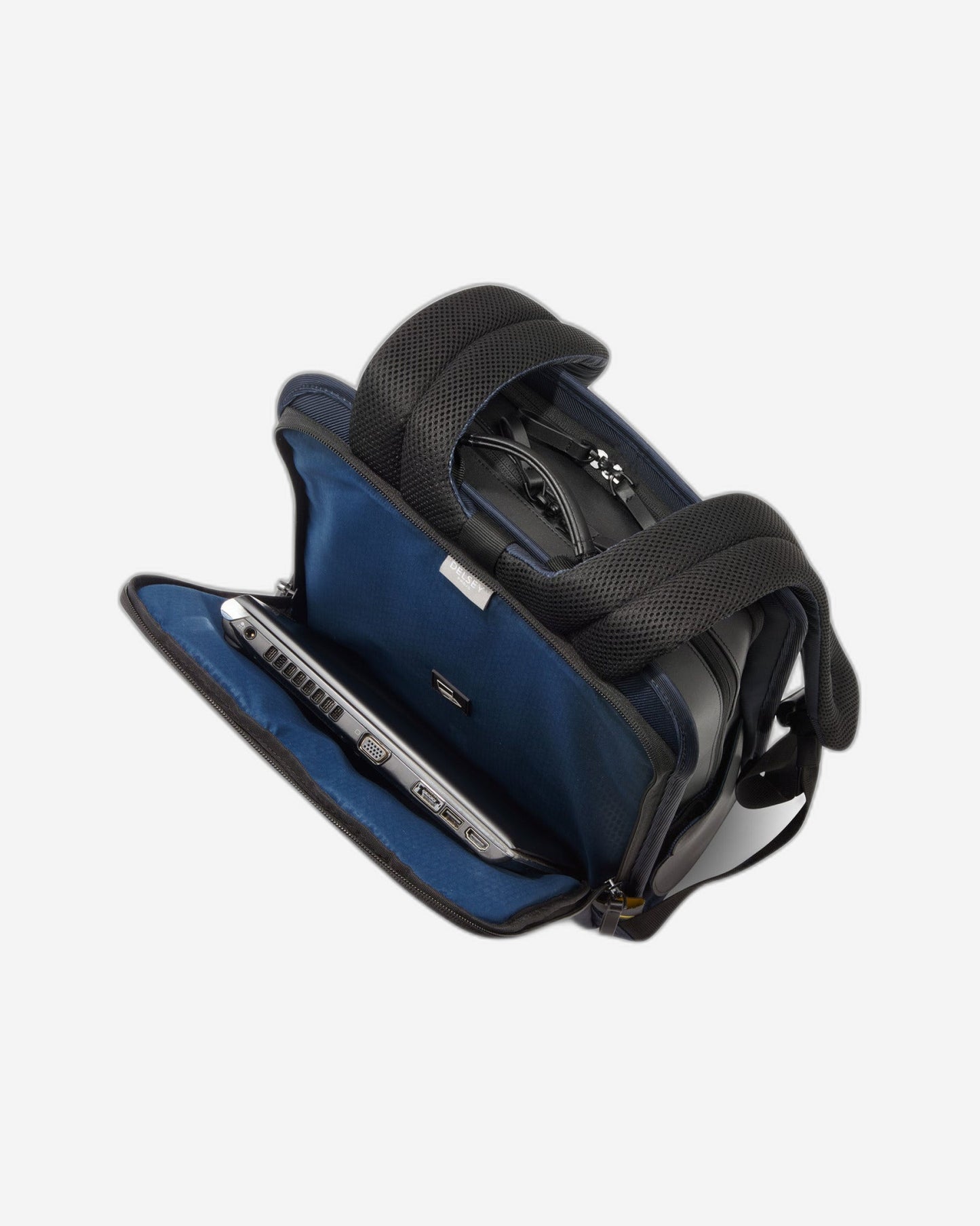 Delsey Paris Arche 2 Compartment Laptop Protection 15.6 Inch Backpack Navy Blue