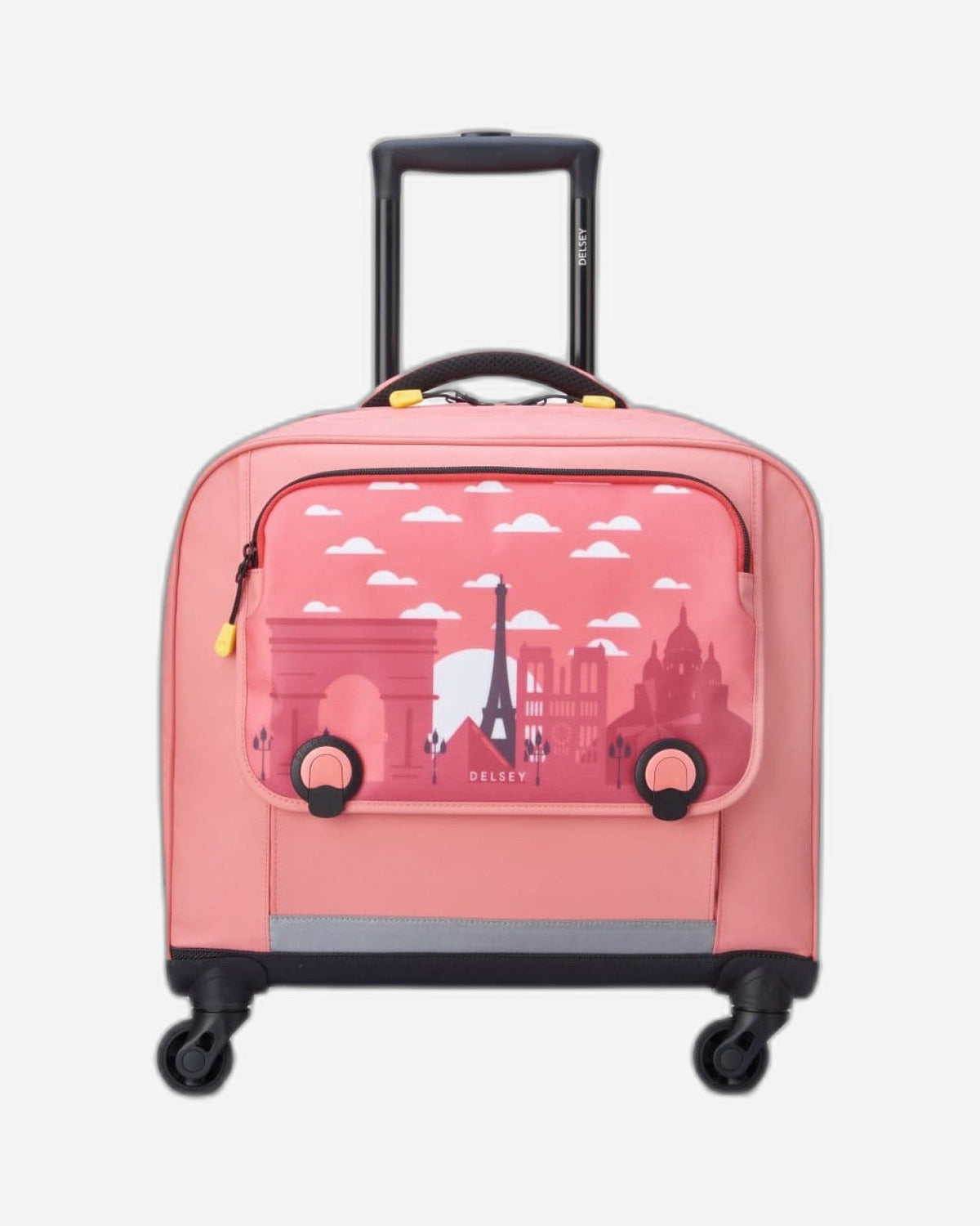 Delsey Paris BTS 2023 4 Wheel 15.6 Inch Pink Printing Wheeled School Bag