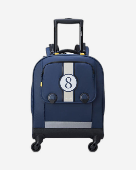 Delsey Paris BTS 2023 4 Wheel 15.6 Inch Blue Printing Wheeled Backpack