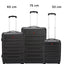 Wenger Amplar 3 Piece 53+65+75cm Hardside Non-Expandable Check-In Luggage Trolley Set Black - 653149