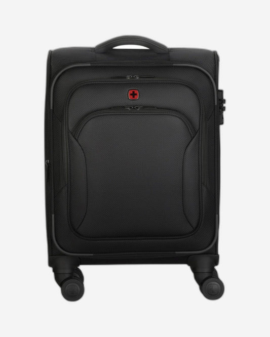 Wenger Vibrave 46cm Softcase 4 Double Wheel Expandable Cabin Luggage Trolley Black - 612551