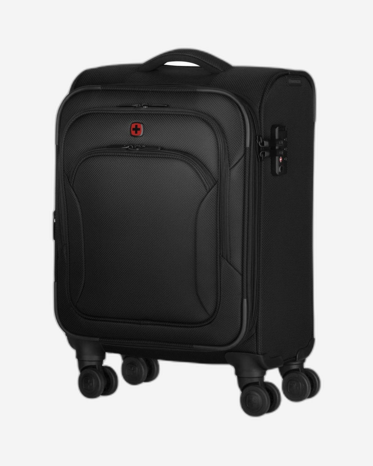 Wenger Vibrave 46cm Softcase 4 Double Wheel Expandable Cabin Luggage Trolley Black - 612551