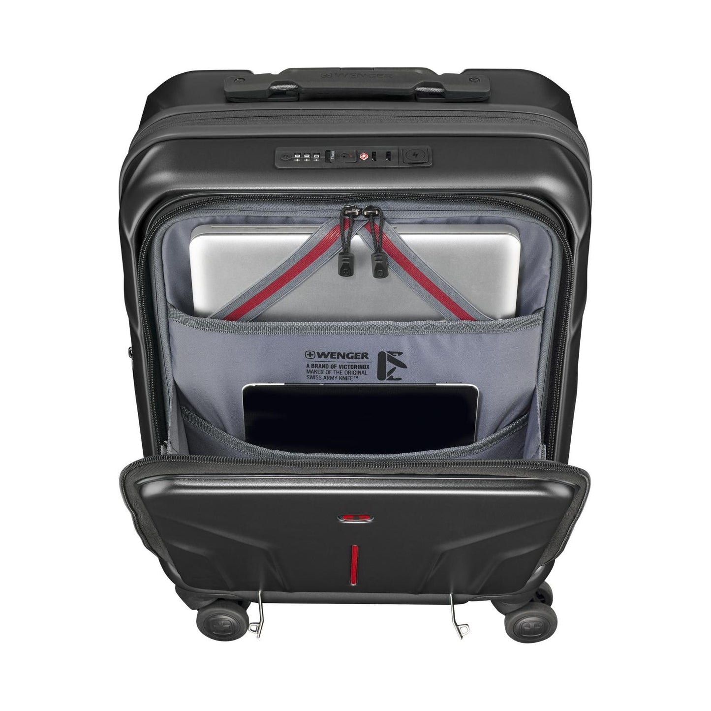 Wenger Amplix Hardside Expandable 55cm Cabin Luggage Trolley Black