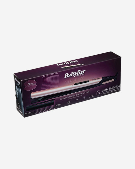 BaByliss BABST460SDE Hair Straightener 35mm With Comb, Black/Purple