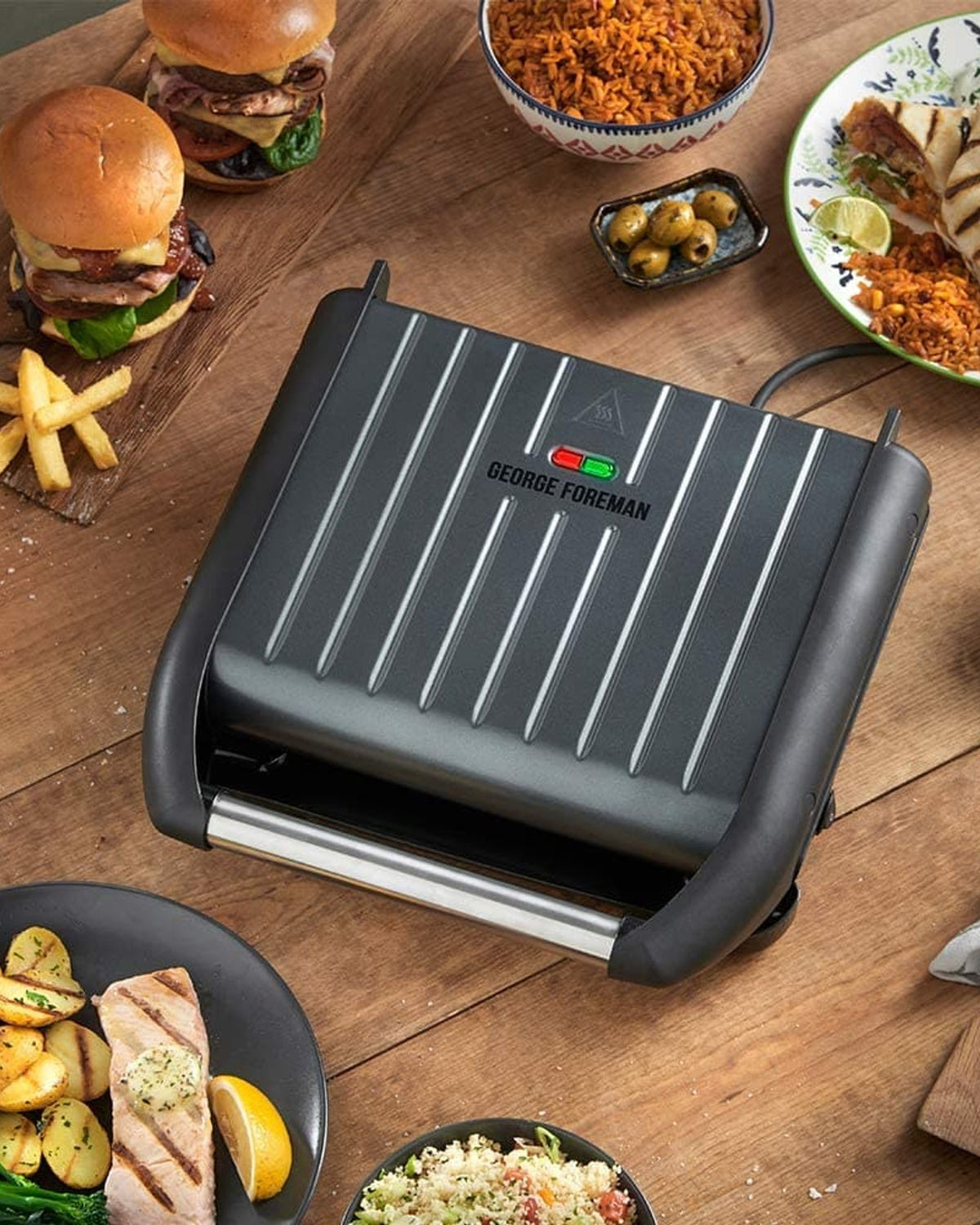 George Foreman Medium Steel Family Electric Grill