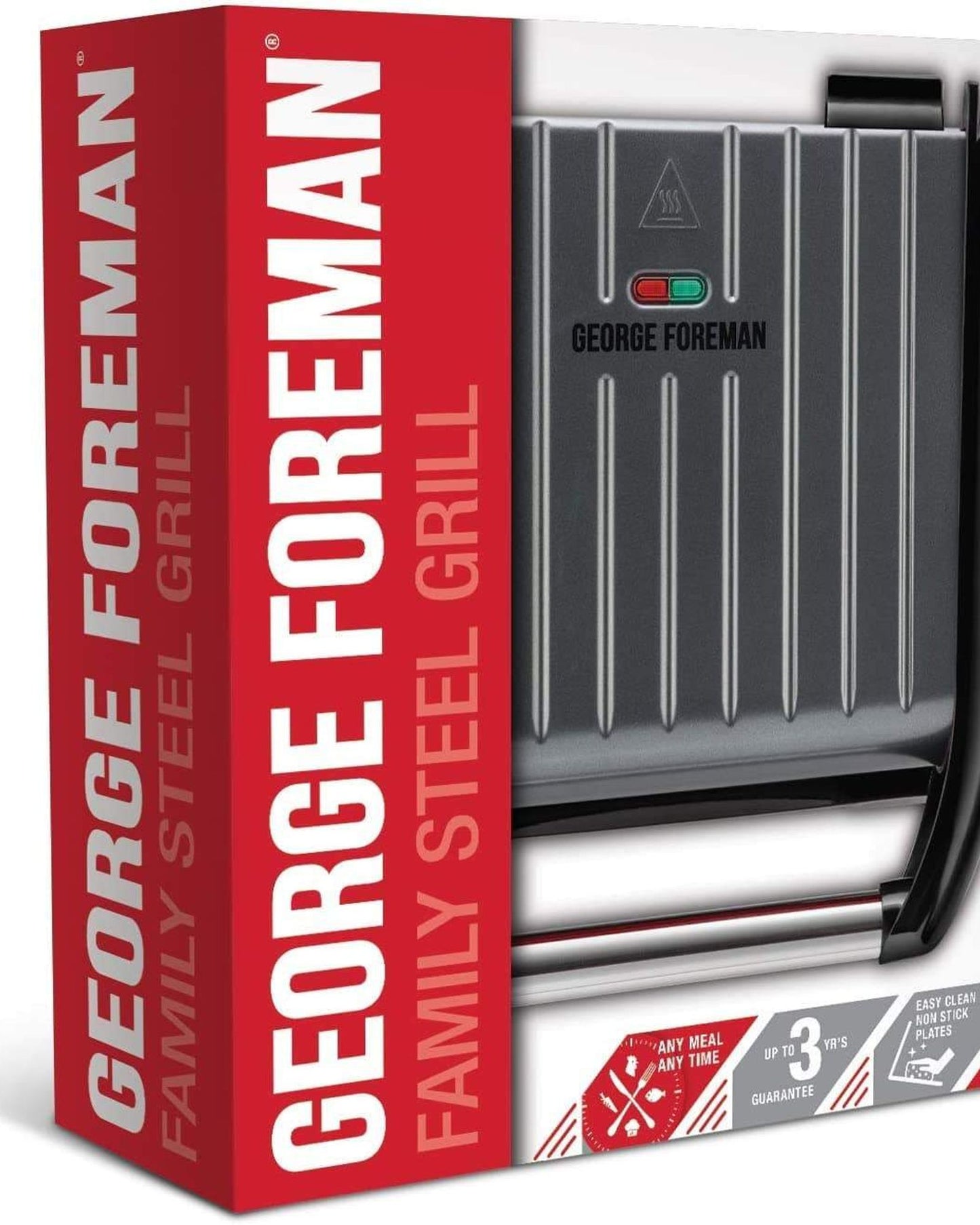 GEORGE FOREMAN LARGE STEEL GRILL FAMILY, GREY 1850W - 25051