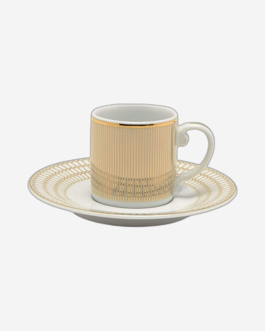 Dankotuwa Coffee Cup & Saucer Set 6+6 Foster Gold