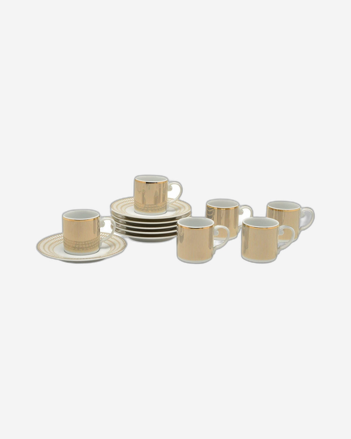 Dankotuwa Coffee Cup & Saucer Set 6+6 Foster Gold