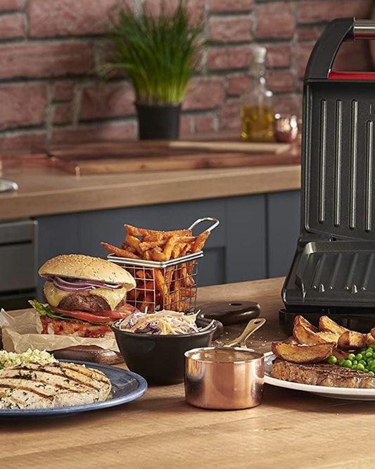 GEORGE FOREMAN MEDIUM STEEL GRILL FAMILY, RED 1650W - 25040