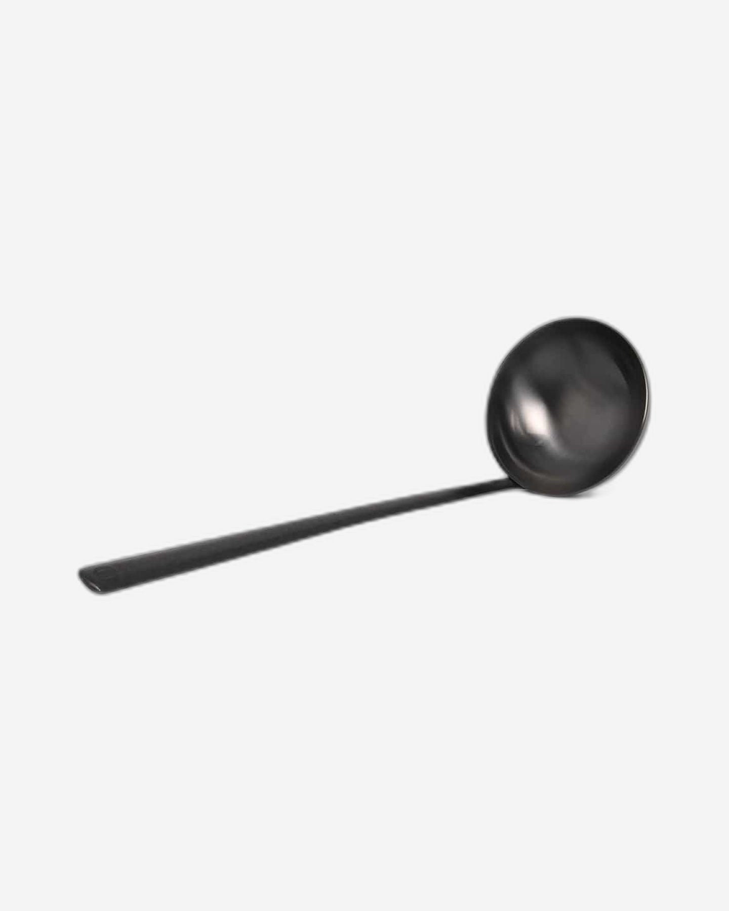 Belo Inox Obelisko Cutlery In Matt Black With Laser Engraved Soup Ladle - Gift Box