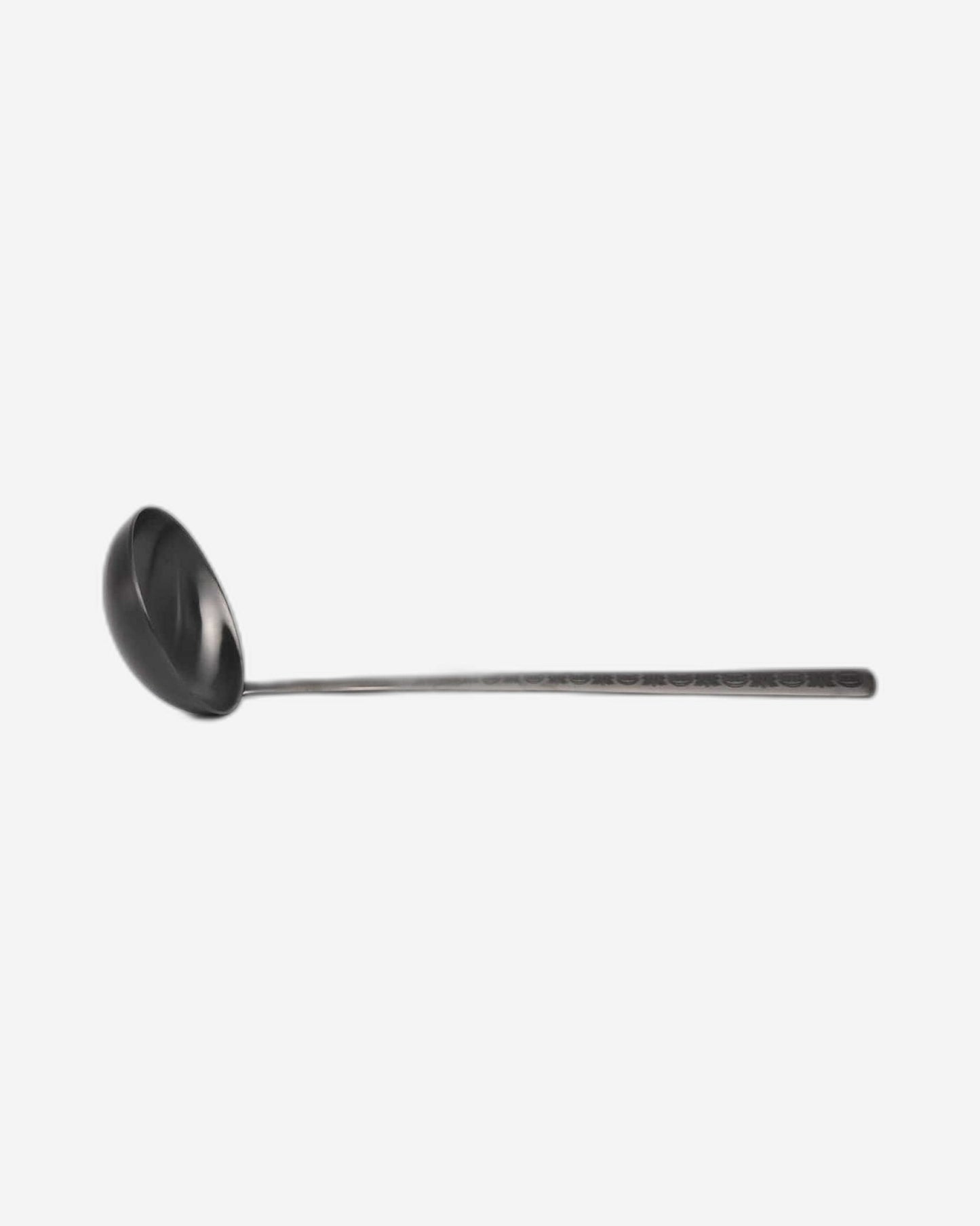 Belo Inox Obelisko Cutlery In Matt Black With Laser Engraved Soup Ladle - Gift Box