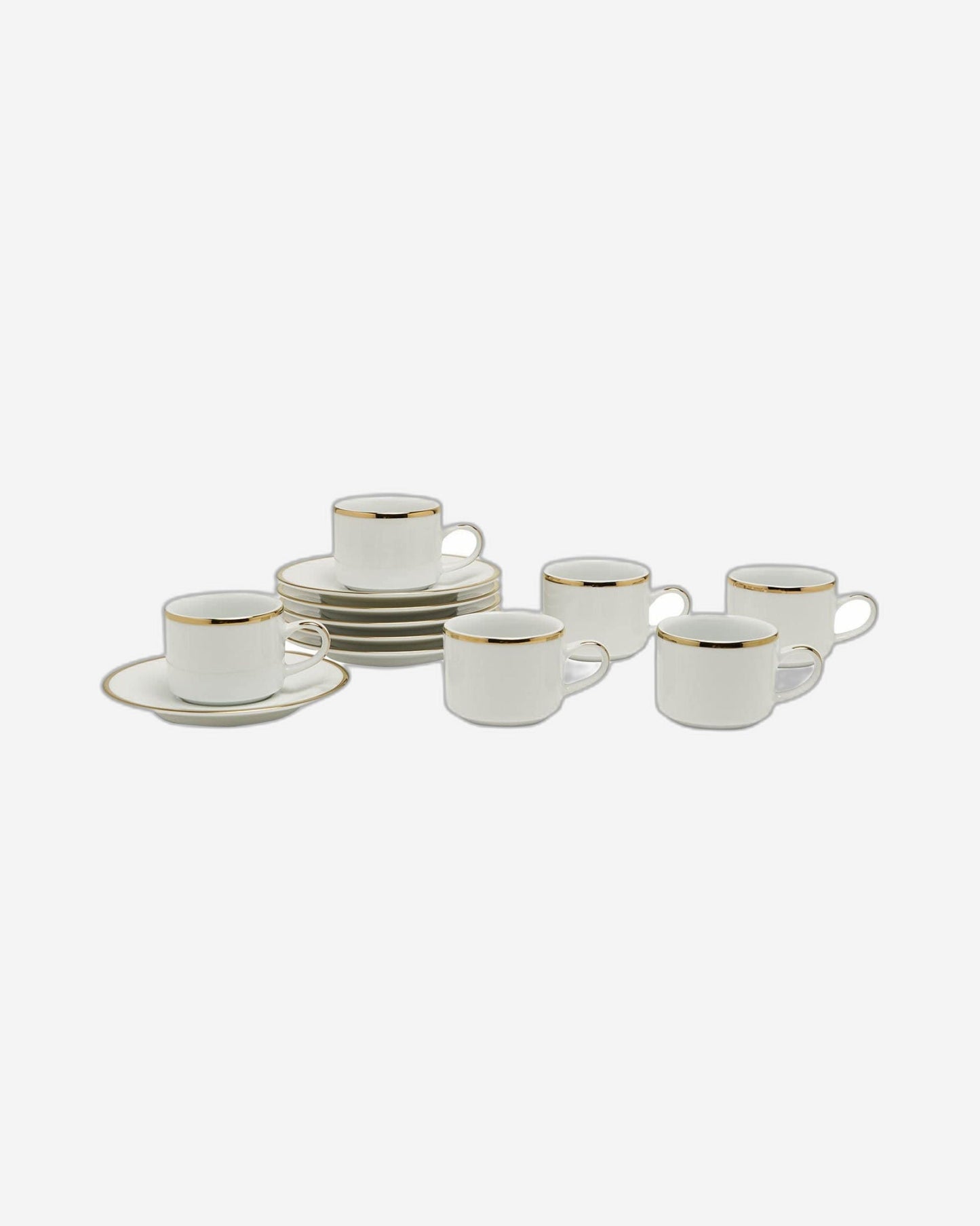 Dankotuwa Coffee Cup & Saucer Set 6+6 3Mm Gold