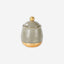 Chaoan Amber Sugar Pot With Lid - Shiny Grey With Gold