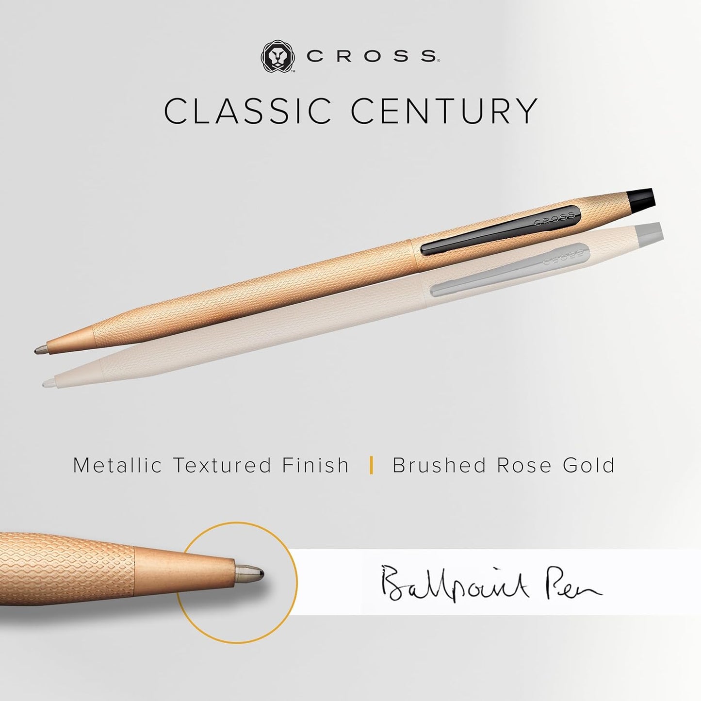Cross Classic Century® Brushed Rose Gold Pvd With Engraved Engine-Turned Diamond-Pattern Finish Ballpoint Pen - AT0082-123