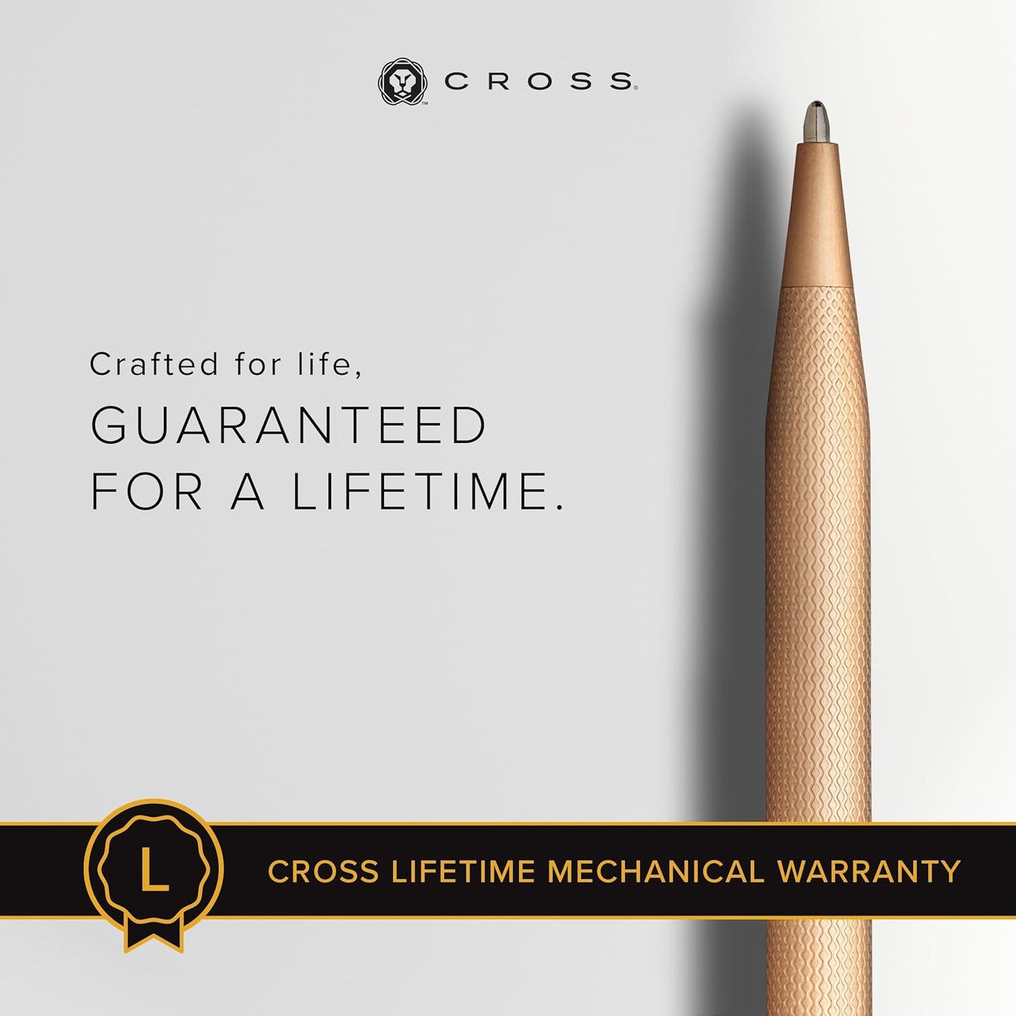 Cross Classic Century® Brushed Rose Gold Pvd With Engraved Engine-Turned Diamond-Pattern Finish Ballpoint Pen - AT0082-123