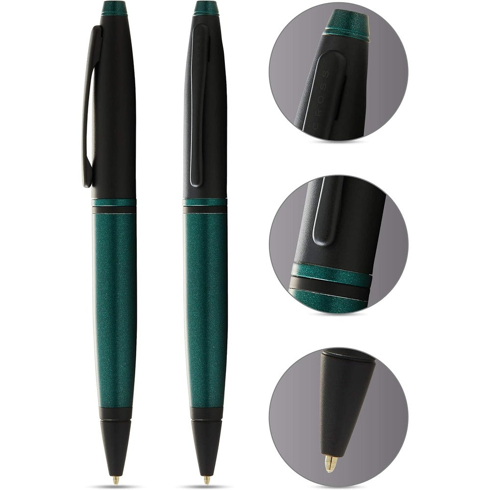 Cross Calais™ Matte Green And Black Lacquer With Black Lacquer Appointments Ballpoint Pen - AT0112-25