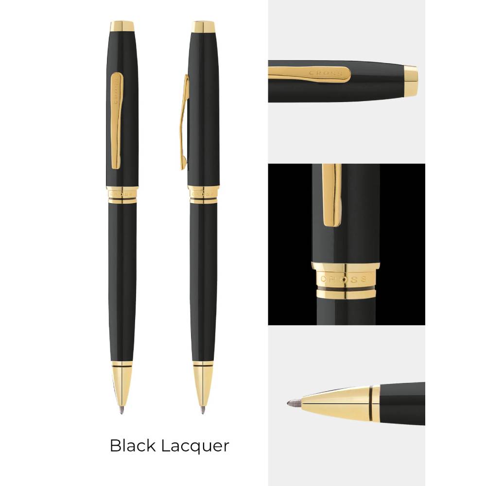 Cross Coventry Black Lacquer With Gold Appointments Ballpoint Pen - AT0662G-11