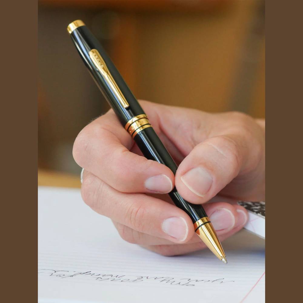 Cross Coventry Black Lacquer With Gold Appointments Ballpoint Pen - AT0662G-11
