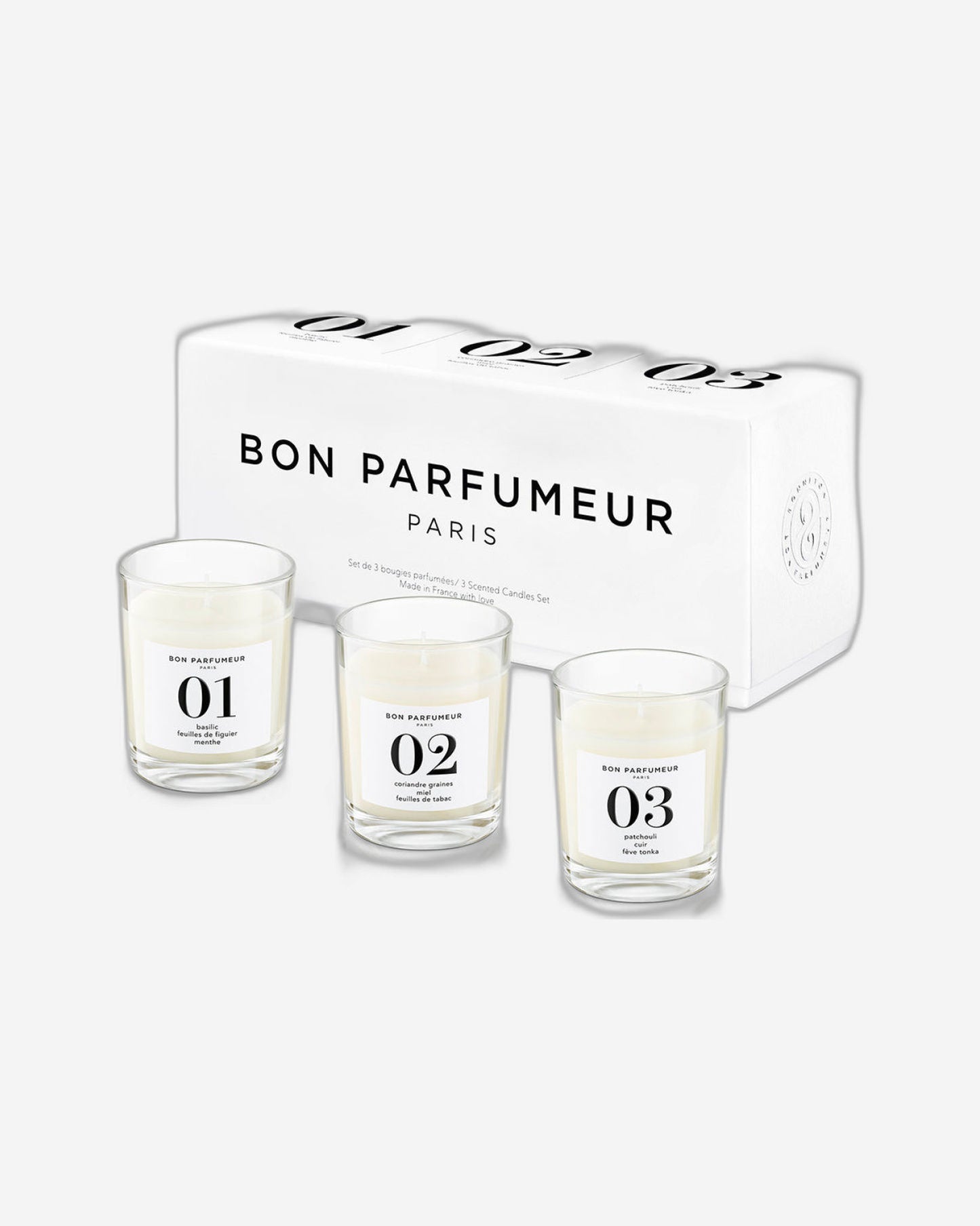 Bon Parfumeur: CANDLE - MINI CANDLES SET - 01 02 03 70g