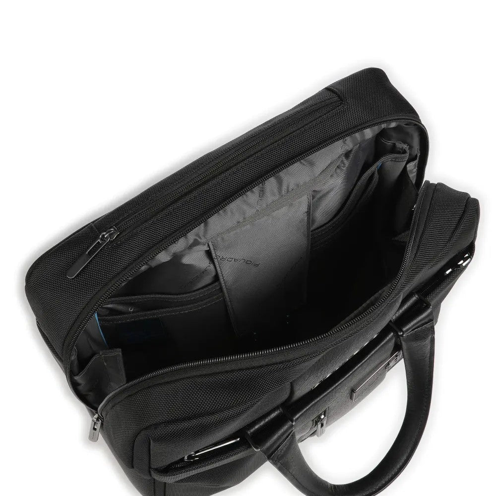 Piquadro Brief Slim Wheeled Computer In Recycled Fabric Wi Black BV4729BR2/N