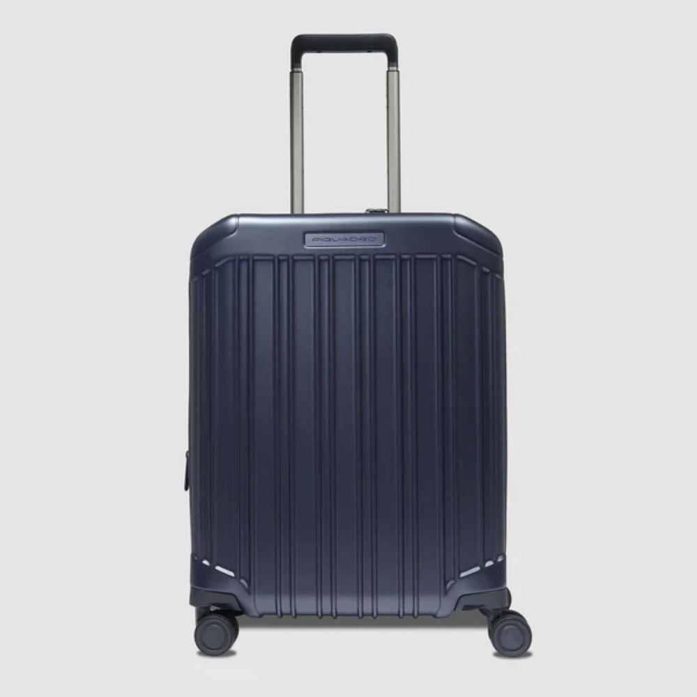 Piquadro Pq-Light Cabin Size Expandable Hardside Spinner Matt Blue BV5398PQL/BLUO