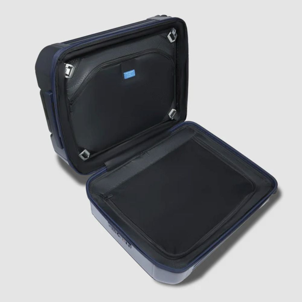 Piquadro Pq-Light Cabin Size Expandable Hardside Spinner Matt Blue BV5398PQL/BLUO