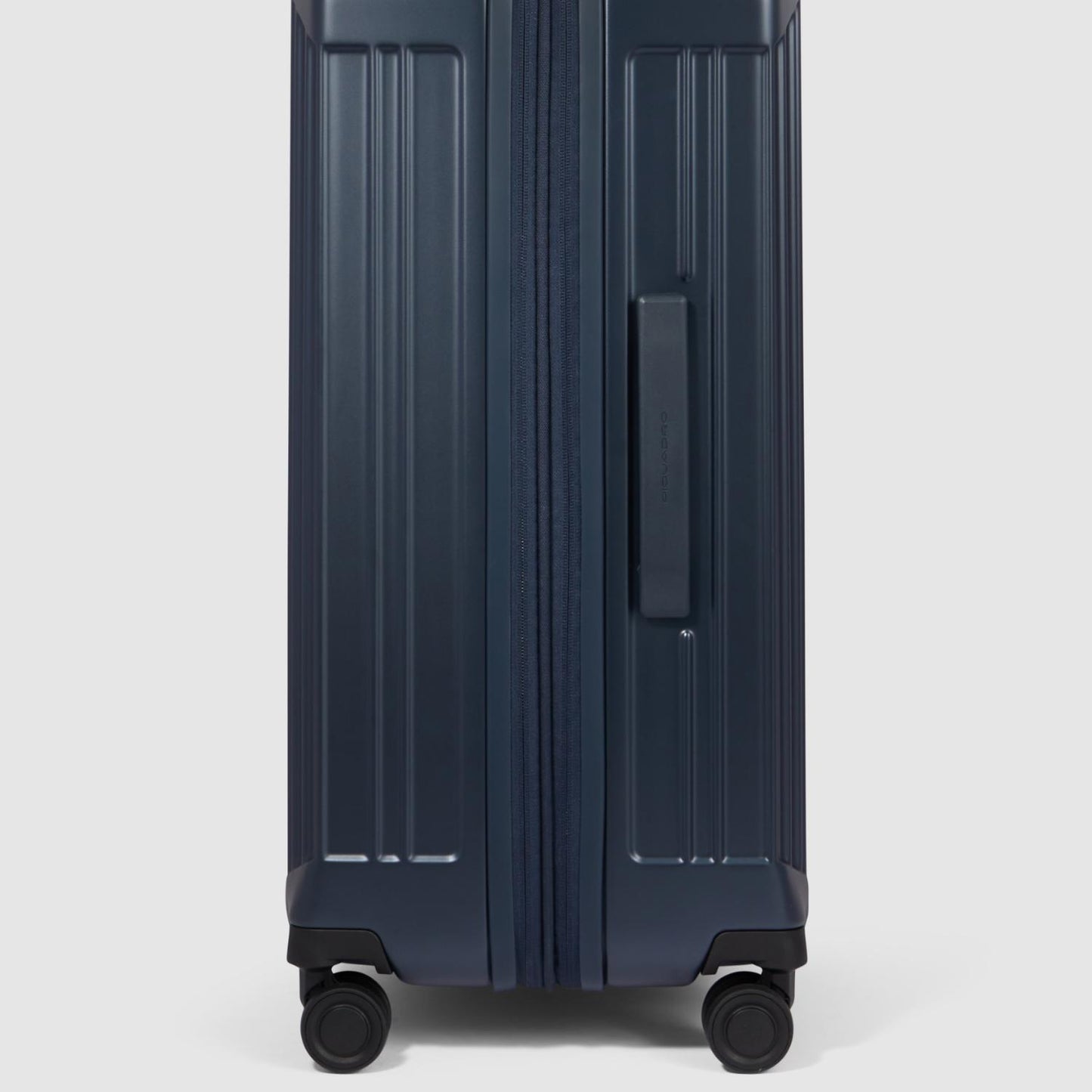 Piquadro Pq-Light Medium Size Expandable Trolley With 4 Wheels In Polycarbonate Matt Blue