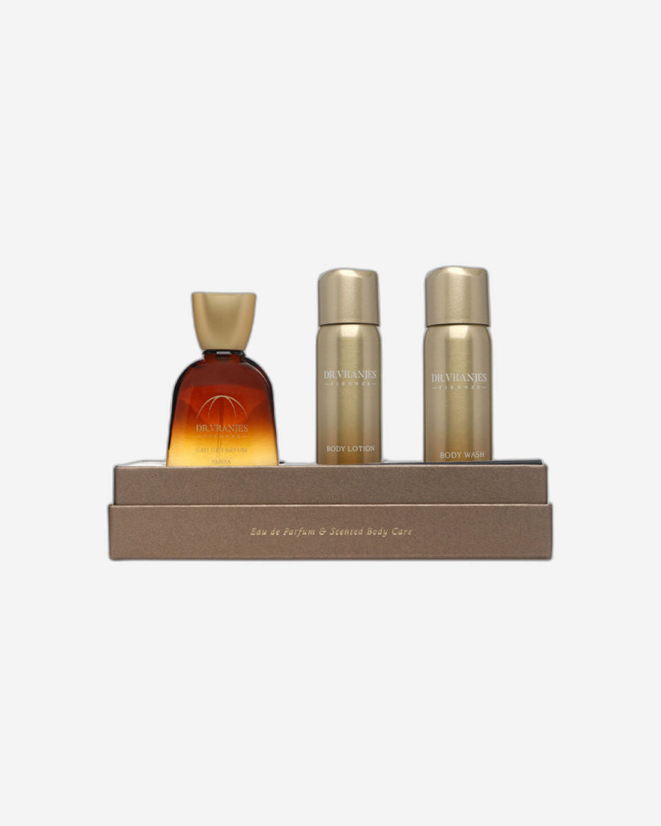 DR. VRANJES -AMBRA EAU DE PARFUM 100ml + BODY LOTION 50ml + BODY WASH 50ml FOR MEN & WOMEN GIFT PACK 2022