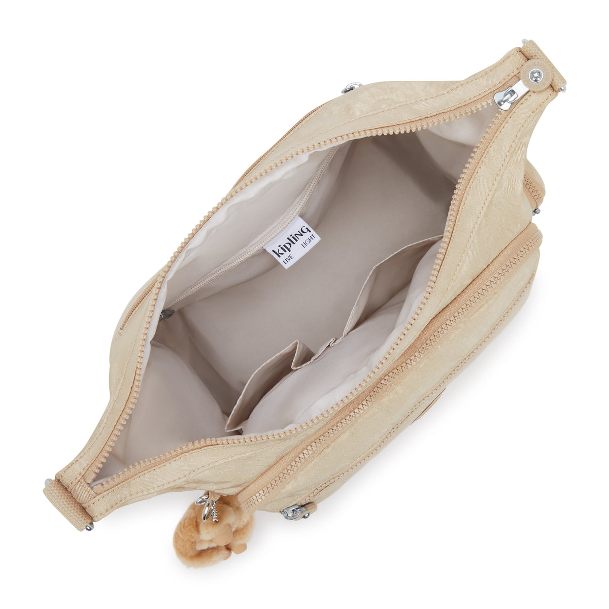 Kipling Gabbie Sparkled Beige Large crossbody 22621-5DV