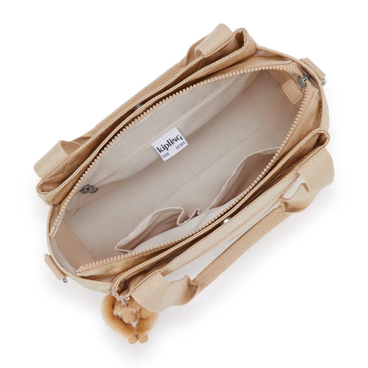 Kipling Elysia Sparkled Beige Medium shoulderbag (with removable shoulderstrap) 43793-5DV
