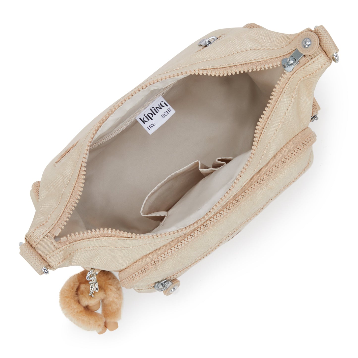 Kipling Gabbie S Sparkled Beige Medium crossbody I2532-5DV