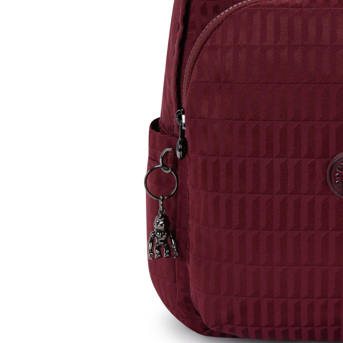 Kipling Delia Maroon Tile Jq Medium Backpack I3149-9HX
