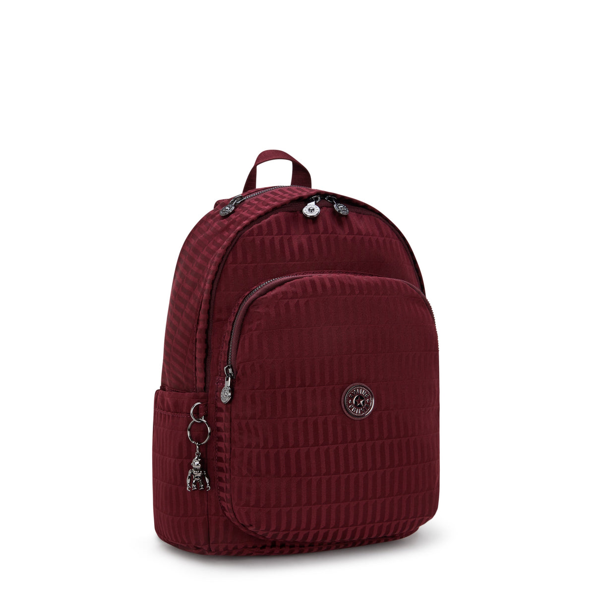 Kipling Delia Maroon Tile Jq Medium Backpack I3149-9HX