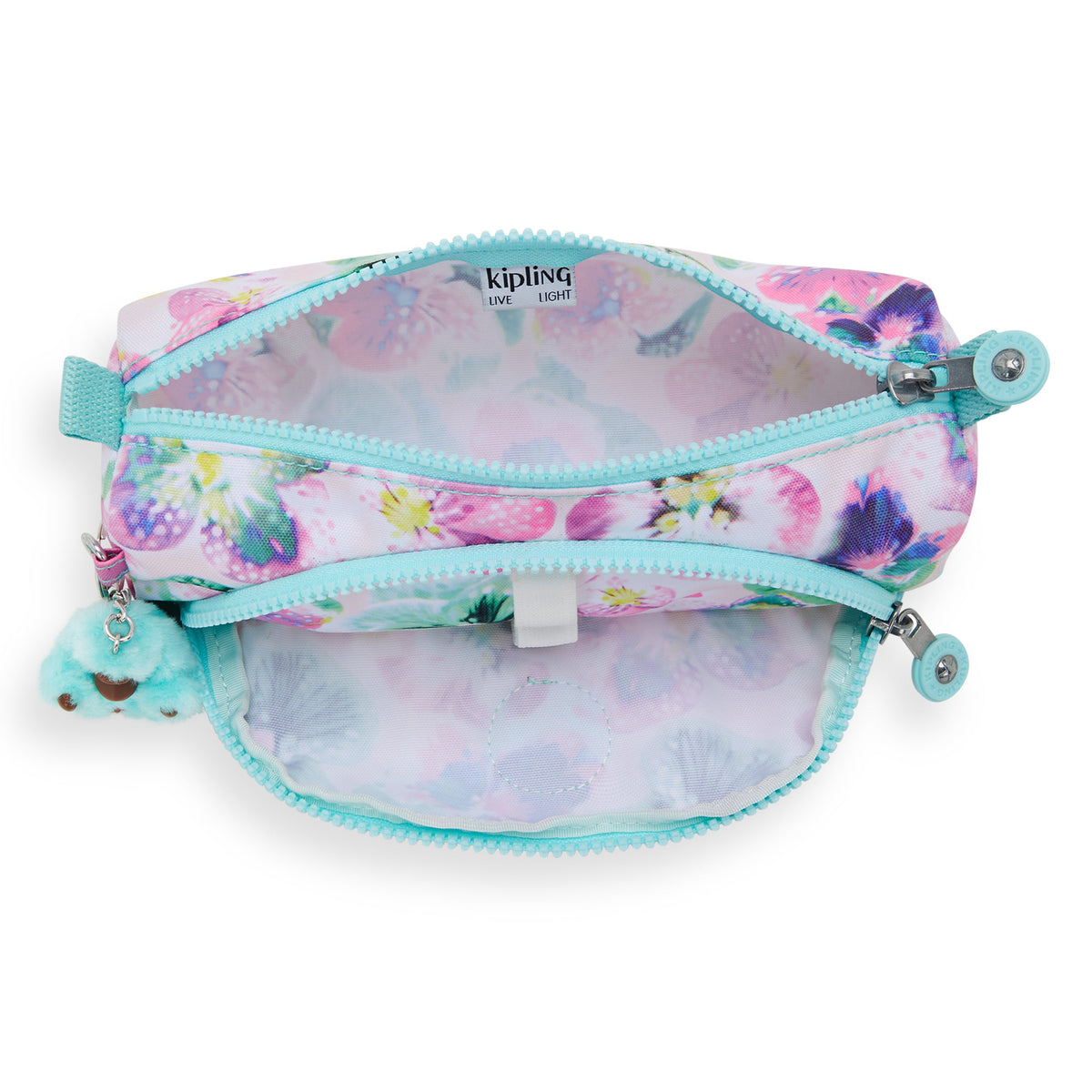Kipling Cute Aqua Blossom Medium Pencase C2I3330-7EC