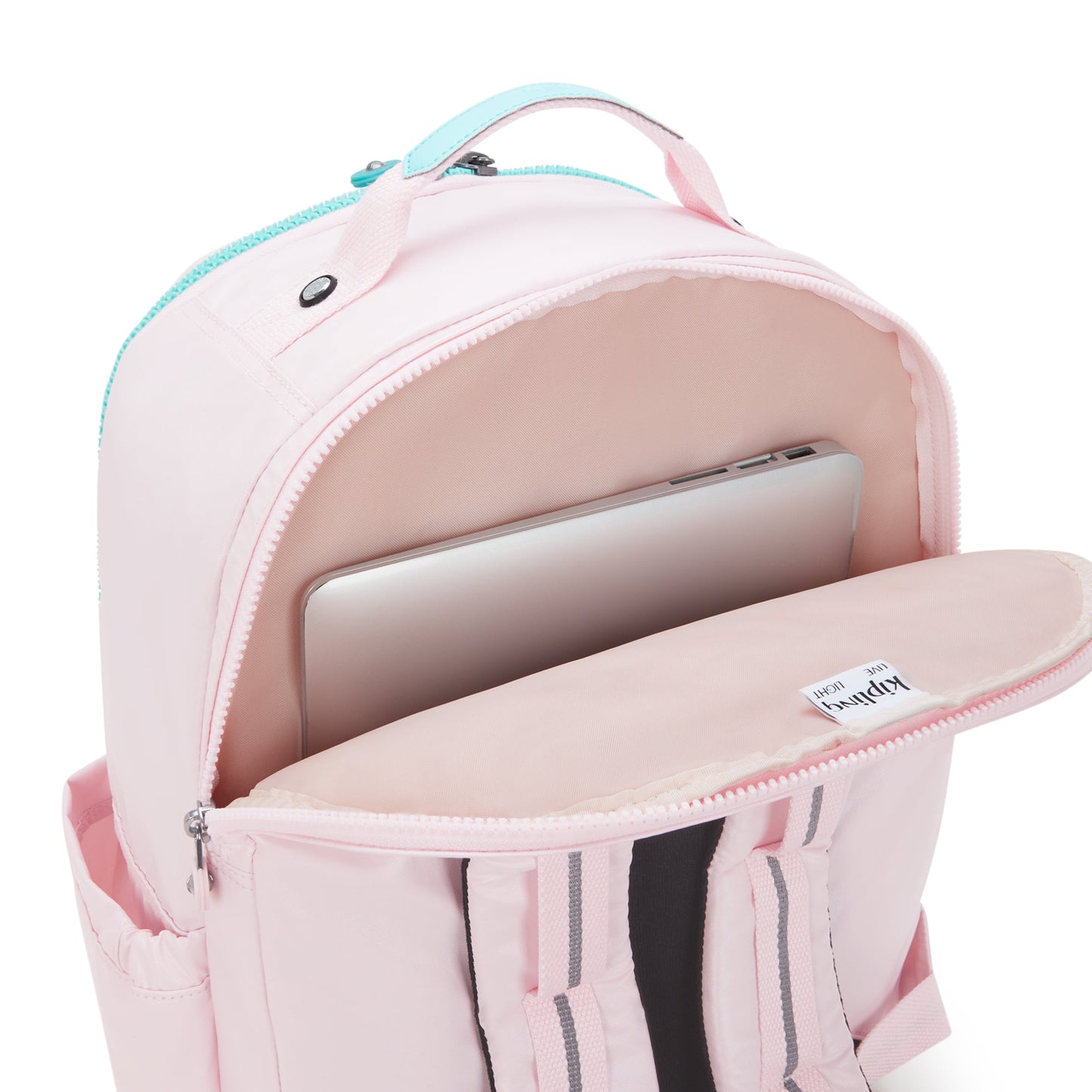 Kipling Seoul College Extra Sea Pink Met Large backpack with laptop compartment I3514-52J