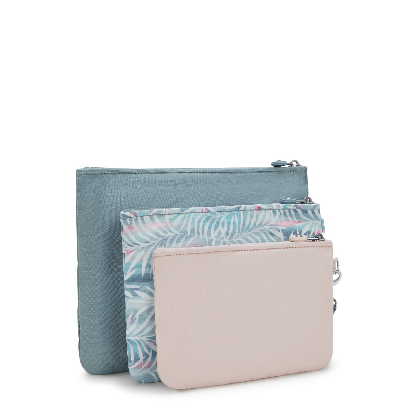 Kipling Iaka L Wristlet Relaxed Grey 3 Large Pouches I4219-3NL